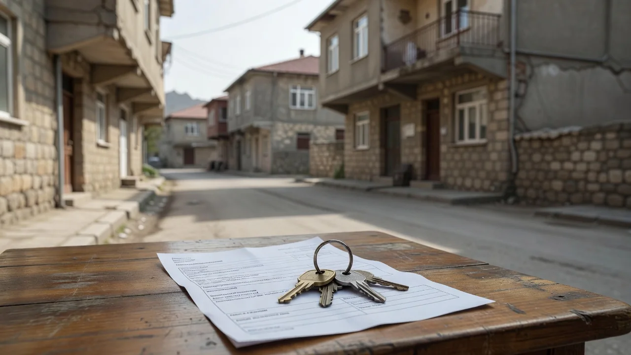 Muş'ta kiralık ev arayan bir ailenin ev gezisi sırasında çekilmiş gerçekçi fotoğraf