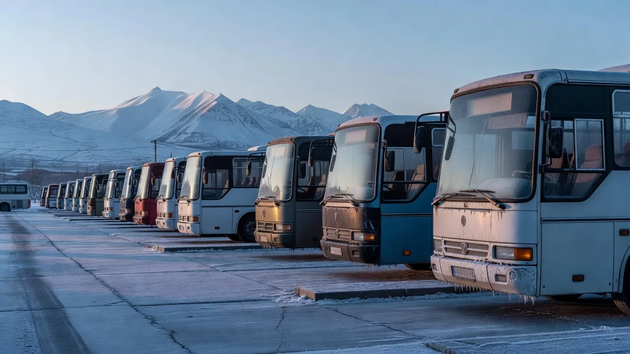 Muş kış manzarası ve ulaşım araçları